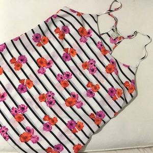 J. Crew striped floral tank top